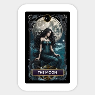 The Moon Card from The Mermaid Tarot Deck Sticker